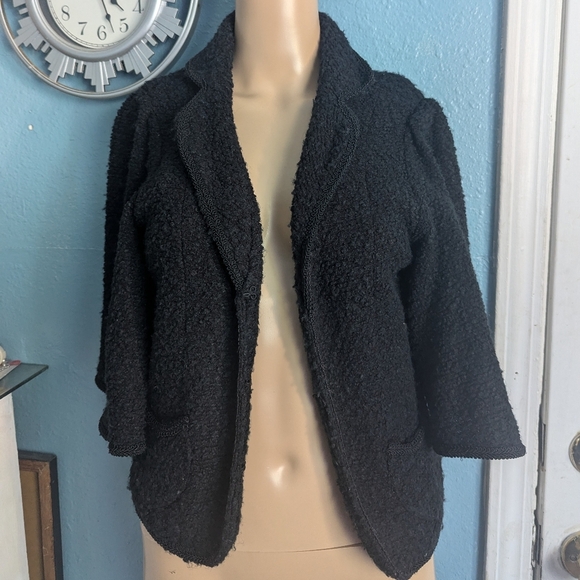 Sandro Women's Black Textured Jacket - Picture 1 of 6